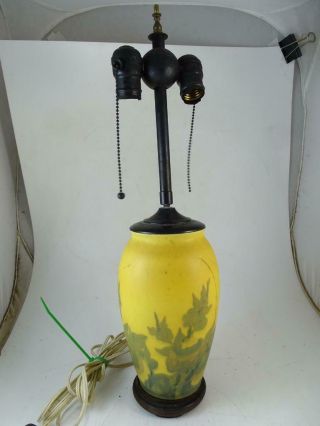 Antique Rookwood Art Pottery Hand Painted Flower Vase Table Lamp 1921 Vintage 2