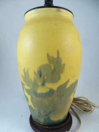 Antique Rookwood Art Pottery Hand Painted Flower Vase Table Lamp 1921 Vintage 4