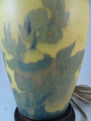 Antique Rookwood Art Pottery Hand Painted Flower Vase Table Lamp 1921 Vintage 5