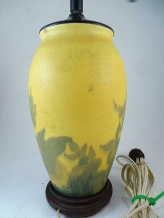 Antique Rookwood Art Pottery Hand Painted Flower Vase Table Lamp 1921 Vintage 6