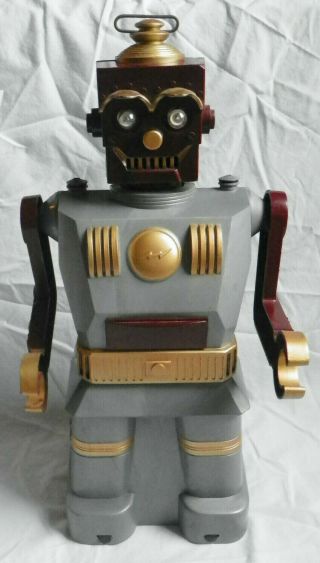 Vintage Marx Electric Robot And Son Battery Op Toy - Maroon And Grey Version