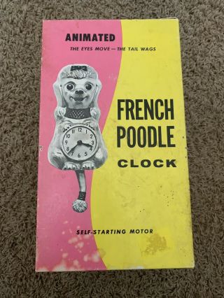 Vintage Anitmated French Poodle Clock