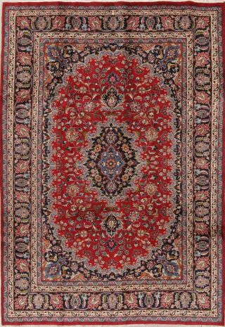 Traditional Medallion Floral Oriental Hand - Knotted Carpet 6 X 9 Wool Area Rug