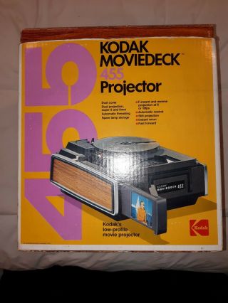 Vintage Kodak Moviedeck 455 Projector 8 Or 8mm Viewing Screen Orginal Box