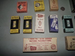 19 Vintage NuTone Doorbells,  20 Pushbuttons in Orig.  Boxes 7