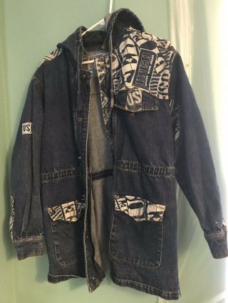 Vintage Get By Elie Mens Denim Jacket Size Medium.  90’s Hip Hop.  Tupac.
