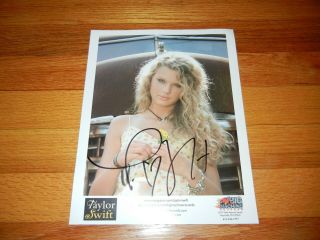Taylor Swift Signed Autograph 8.  5x11 Early Big Machine Promo Photo Mega Rare