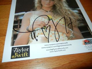 TAYLOR SWIFT Signed Autograph 8.  5x11 EARLY Big Machine Promo Photo MEGA RARE 2