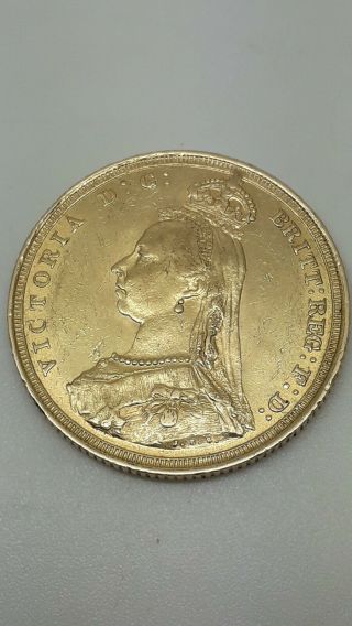 Antique 1888 Queen Victoria Jubilee Head Full Gold Sovereign Sydney Mark