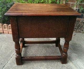 Antique 17th Century Oak Carved Bible Box on Stand 48 x 32 cms x 46cms tall 11