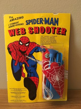 Rare Vintage Marvel Spider - Man Web Shooter Toy 1975 Unpunched Card