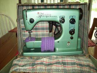 Vintage Husqvarna Viking 21e Sewing Machine,  Belts,  And Brushes.  Vintage