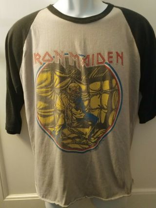 Vintage Iron Maiden 1983 World Piece Tour Concert T - Shirt Sz Large