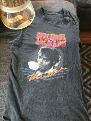 Vintage Small/medium Michael Jackson Thriller Shirt And Visor