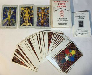 Vintage Aleister Crowley Thoth Tarot Deck 1987 Small Deck 80 Cards With 3 Magus