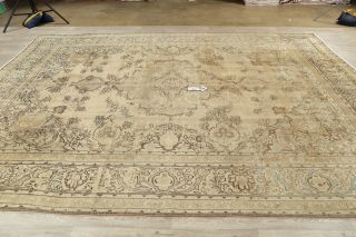 Oriental Distressed Medallion Wool Area Rug Hand - Knotted Floral Carpet 10 x 12 12