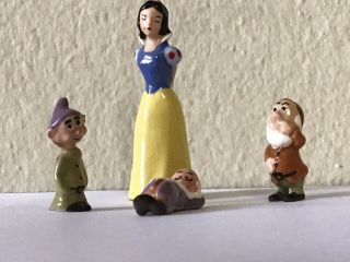 Disney Ceramic Set Snow White And The Seven Dwarfs Figures Vintage Japan