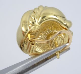 VINTAGE 70 ' s DESIGNER SIGNED ITALIAN SOLID 18K GOLD EARRINGS 0.  75 
