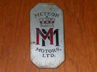 Rare Vintage Antique Meteor Motors Ltd Enamel Car Badge