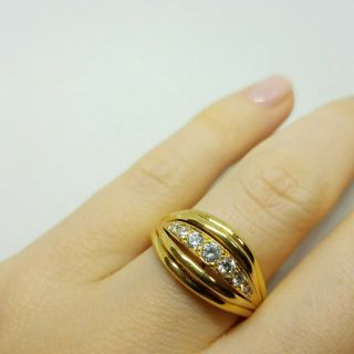 Boucheron Vintage 18k Yellow Gold Diamond Ring 6.  7 G