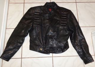 Vintage Sergio Valente Zipper Quilted Padded Motorcycle Riding Leather Jacket
