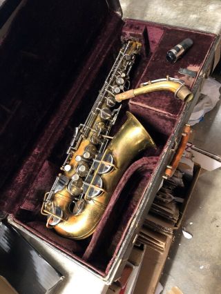 Vintage Hardel Alto Saxophone W/ Case - Made In Ussr Occupied Germany Rolled T/h