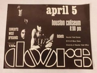 Vintage The Doors April 5 1969 Handbill Houston Coliseum Show Cancelled