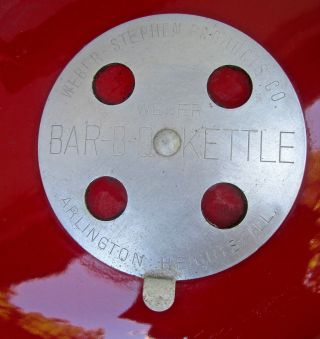 Rare vintage 1964 - 1967 Red Weber Kettle Grill MBH 18.  5 
