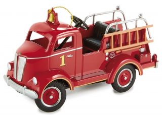 Pedal Car 1940 Ford Fire Engine Red Truck Vintage Metal
