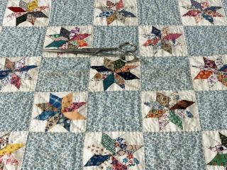 SMALL SCALE Vintage Tiny STARs Quilt 675 Squares 90 x 82 10