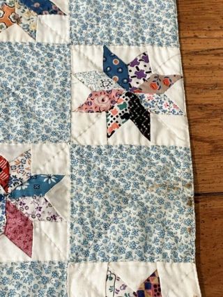 SMALL SCALE Vintage Tiny STARs Quilt 675 Squares 90 x 82 12