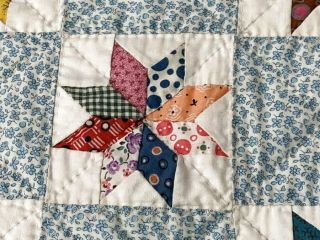 SMALL SCALE Vintage Tiny STARs Quilt 675 Squares 90 x 82 6