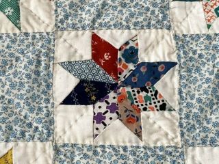 SMALL SCALE Vintage Tiny STARs Quilt 675 Squares 90 x 82 8