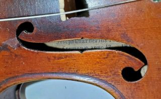 Vintage Antique 4/4 Violin By Joseph Guarnerius With Wooden Case 12