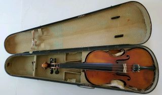 Vintage Antique 4/4 Violin By Joseph Guarnerius With Wooden Case