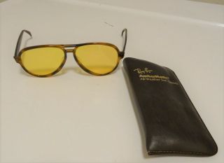 Vintage B&l Ray - Ban Usa Vagabond Yellow Lens Sunglasses Bausch And Lomb