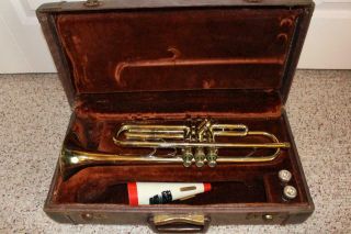 Early Vintage Olds Ambassador Trumpet W/case,  Mute & 2 Mouthpieces