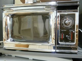 Beauiful Vintage Chrome Amana Radarange Cookmatic Microwave Oven Rr - 8