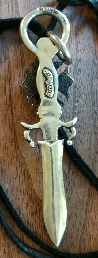 Rare Gaboratory King Baby Skull & Dagger Pendant Solid Silver 64g 3