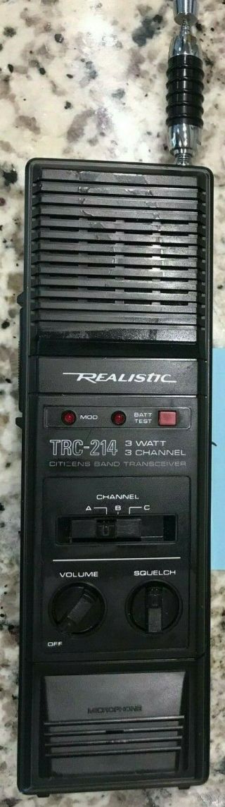 Vintage Realistic Trc - 214 Walkie Talkie 3 Channel Cb Stranger Things