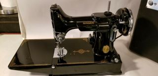 Vintage 1941 Singer 221 - 1 Featherweight Sewing Machine W/ Pedal,  & Case