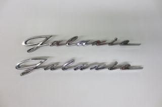 1959 Ford Galaxie Emblems Badge Script Quarter Trim Molding Decal Vintage Pair