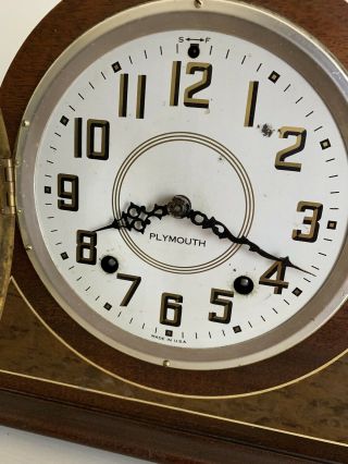 Vintage SETH THOMAS 8 Day PLYMOUTH Camelback Mantle Clock w/Key Rare 3
