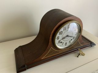 Vintage SETH THOMAS 8 Day PLYMOUTH Camelback Mantle Clock w/Key Rare 5