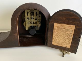 Vintage SETH THOMAS 8 Day PLYMOUTH Camelback Mantle Clock w/Key Rare 8