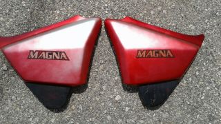 1986 Honda Vf700c Magna 700 Factory Red Side Cover Set Vintage