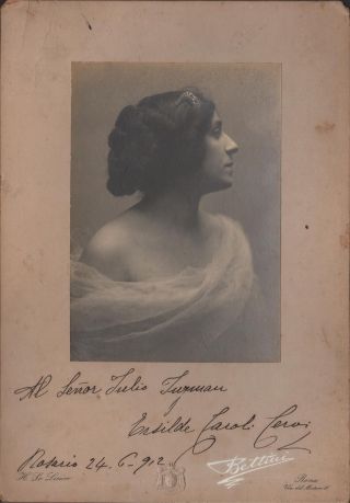 Ersilde Cervi Caroli - Italian Soprano - Orig.  Vintage Handsigned Cabinet Photo