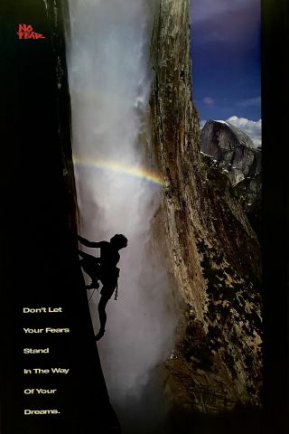 No Fear Vintage Rock Climbing 1995 Poster 24 X 36