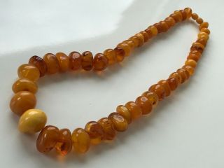 RARE Natural Vintage Amber Beads Antique Baltic Old Necklace 72,  45gr 3