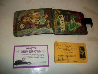 Vintage Monster Wallet Wolf Man/creature With 2 Cards